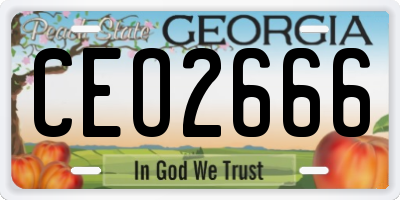 GA license plate CEO2666