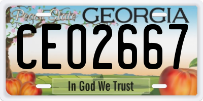 GA license plate CEO2667