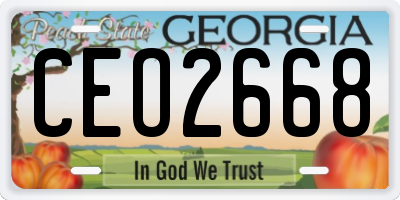 GA license plate CEO2668