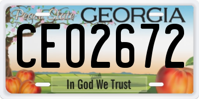 GA license plate CEO2672