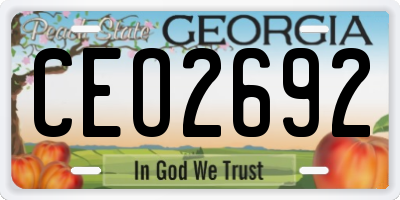 GA license plate CEO2692