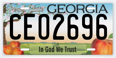 GA license plate CEO2696