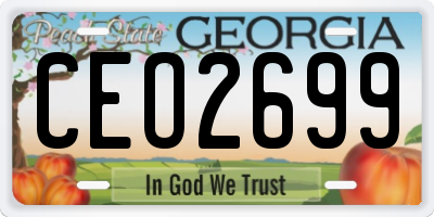 GA license plate CEO2699