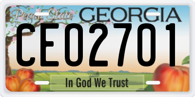 GA license plate CEO2701