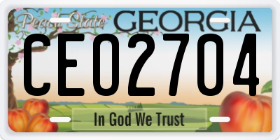 GA license plate CEO2704