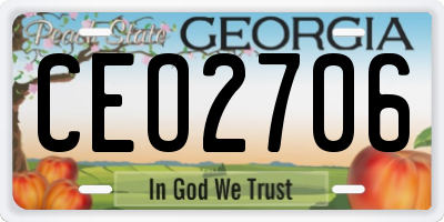 GA license plate CEO2706