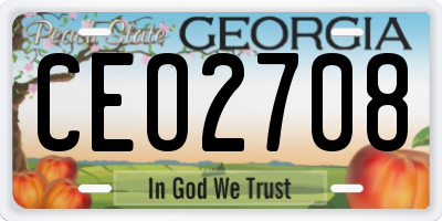 GA license plate CEO2708
