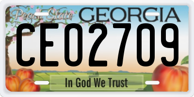 GA license plate CEO2709