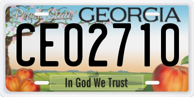 GA license plate CEO2710