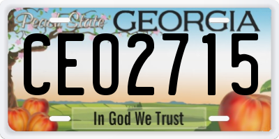 GA license plate CEO2715