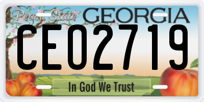 GA license plate CEO2719