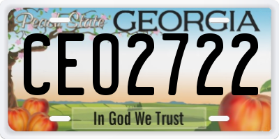 GA license plate CEO2722