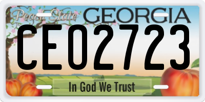 GA license plate CEO2723