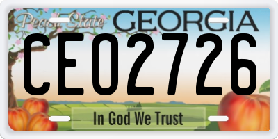 GA license plate CEO2726