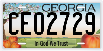GA license plate CEO2729