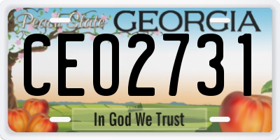 GA license plate CEO2731