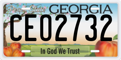 GA license plate CEO2732