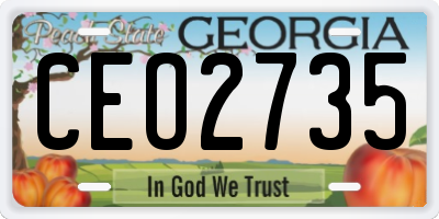 GA license plate CEO2735
