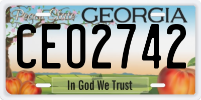 GA license plate CEO2742