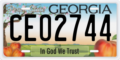 GA license plate CEO2744