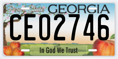 GA license plate CEO2746