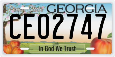 GA license plate CEO2747