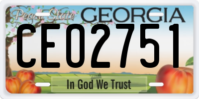 GA license plate CEO2751