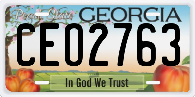 GA license plate CEO2763