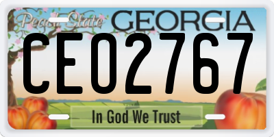 GA license plate CEO2767