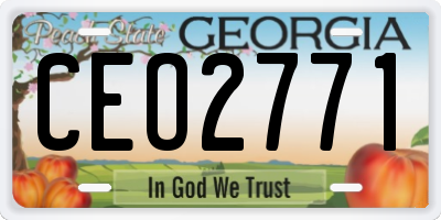 GA license plate CEO2771