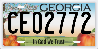GA license plate CEO2772