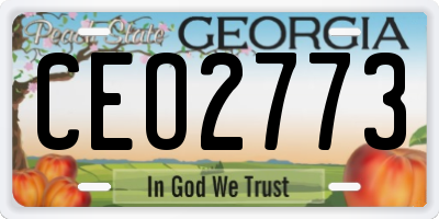 GA license plate CEO2773