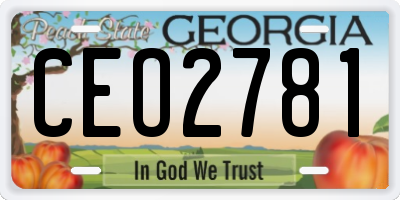 GA license plate CEO2781
