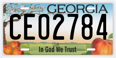 GA license plate CEO2784