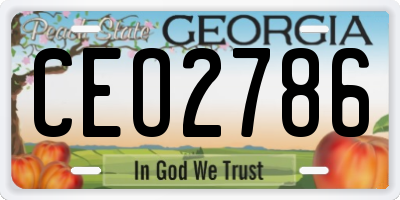 GA license plate CEO2786