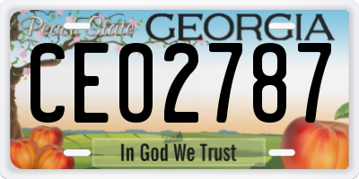 GA license plate CEO2787