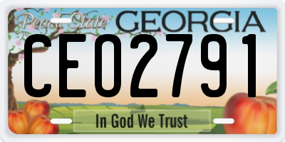 GA license plate CEO2791