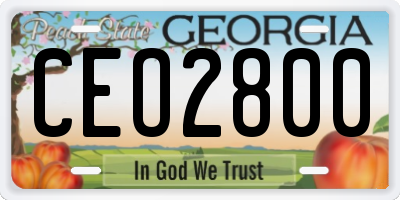 GA license plate CEO2800