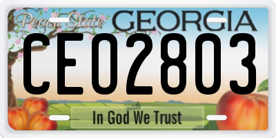GA license plate CEO2803