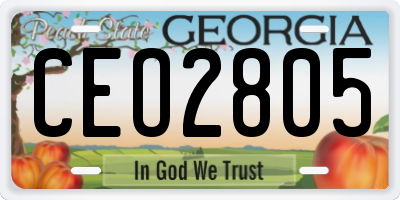 GA license plate CEO2805