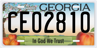 GA license plate CEO2810