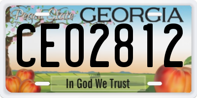 GA license plate CEO2812