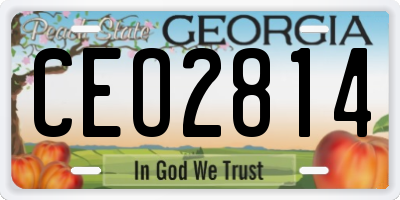 GA license plate CEO2814