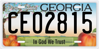 GA license plate CEO2815