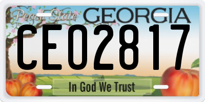 GA license plate CEO2817