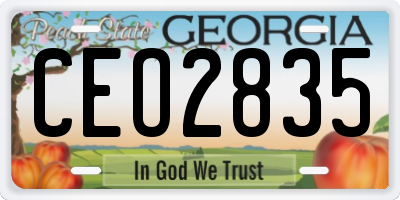 GA license plate CEO2835