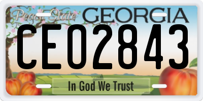 GA license plate CEO2843