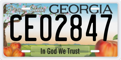 GA license plate CEO2847