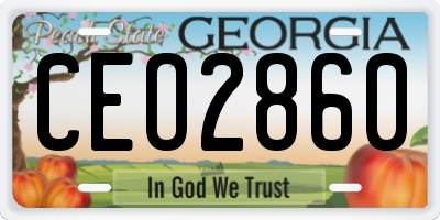 GA license plate CEO2860