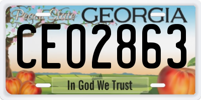 GA license plate CEO2863